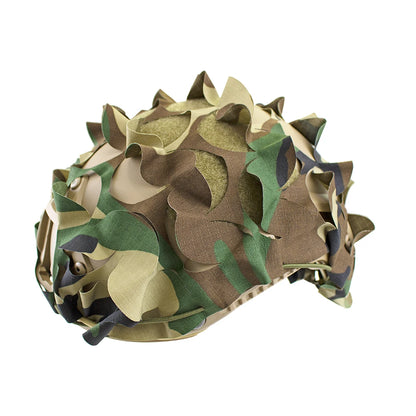 3D Camo Net Helmet Cover Laser Cut Nylon Scrim for Airsoft Paintball Hunting
