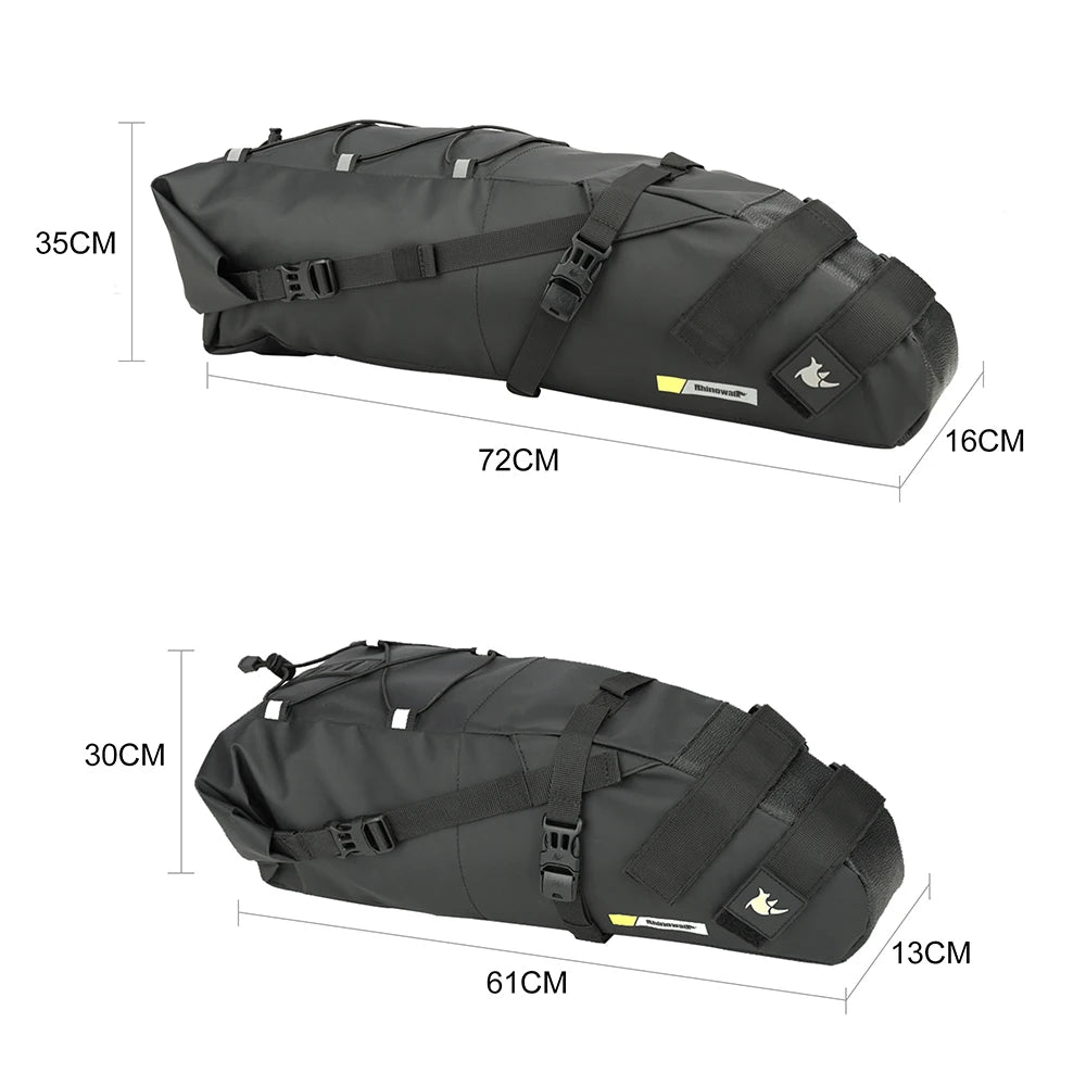 Rhinowalk Waterproof Bicycle Rear Saddle Pannier Tail Bag Large Capacity Foldable
