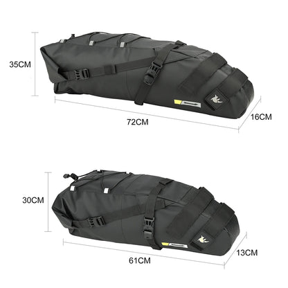 Rhinowalk Waterproof Bicycle Rear Saddle Pannier Tail Bag Large Capacity Foldable