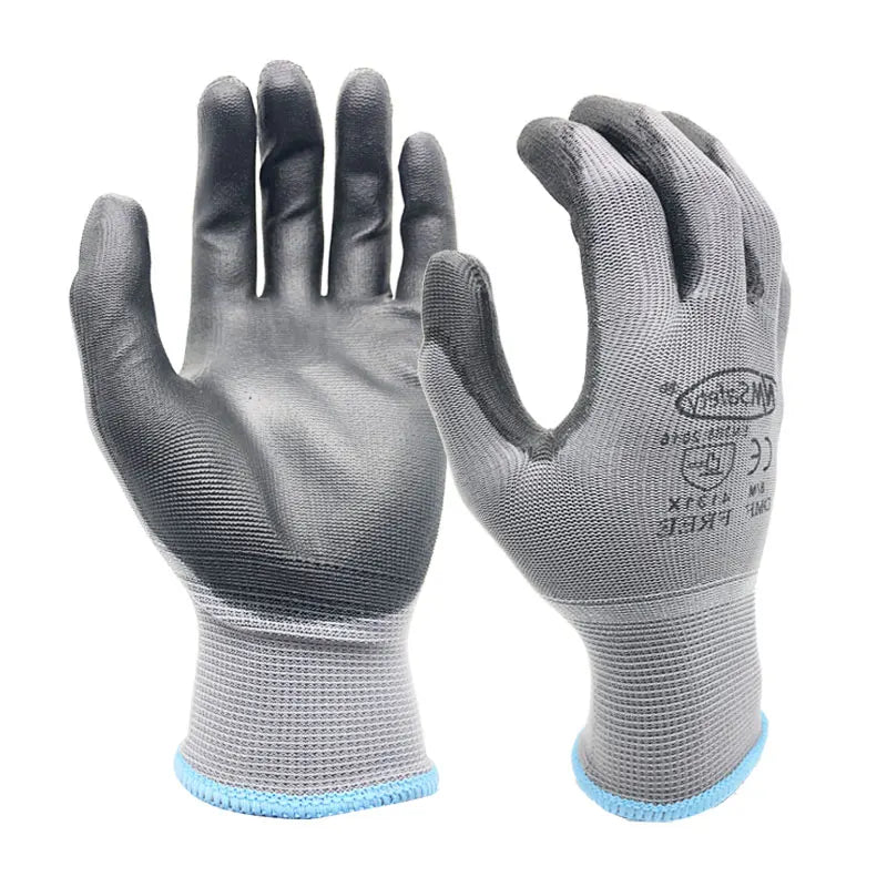24 Pairs Work Gloves Safety Grip Coated Builders Gardening Nitrile Nylon