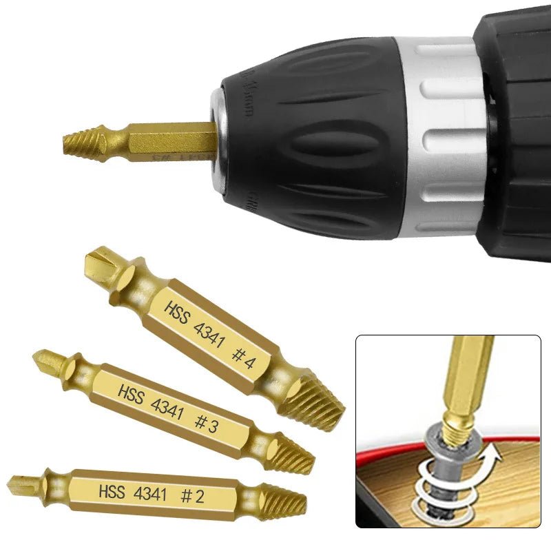 5Pcs Screw Extractor Drill Bit Set Damaged Broken Bolt Remover Easy Out