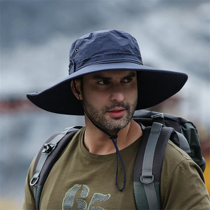 Men's Bucket Hat Mesh Wide Brim Sun Cap Fishing Hiking Outdoor Summer