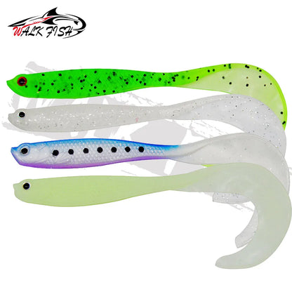 4PCS Fishing Lure Jigging Soft Baits 12.5cm 5.5g Hooks for Bass Pike