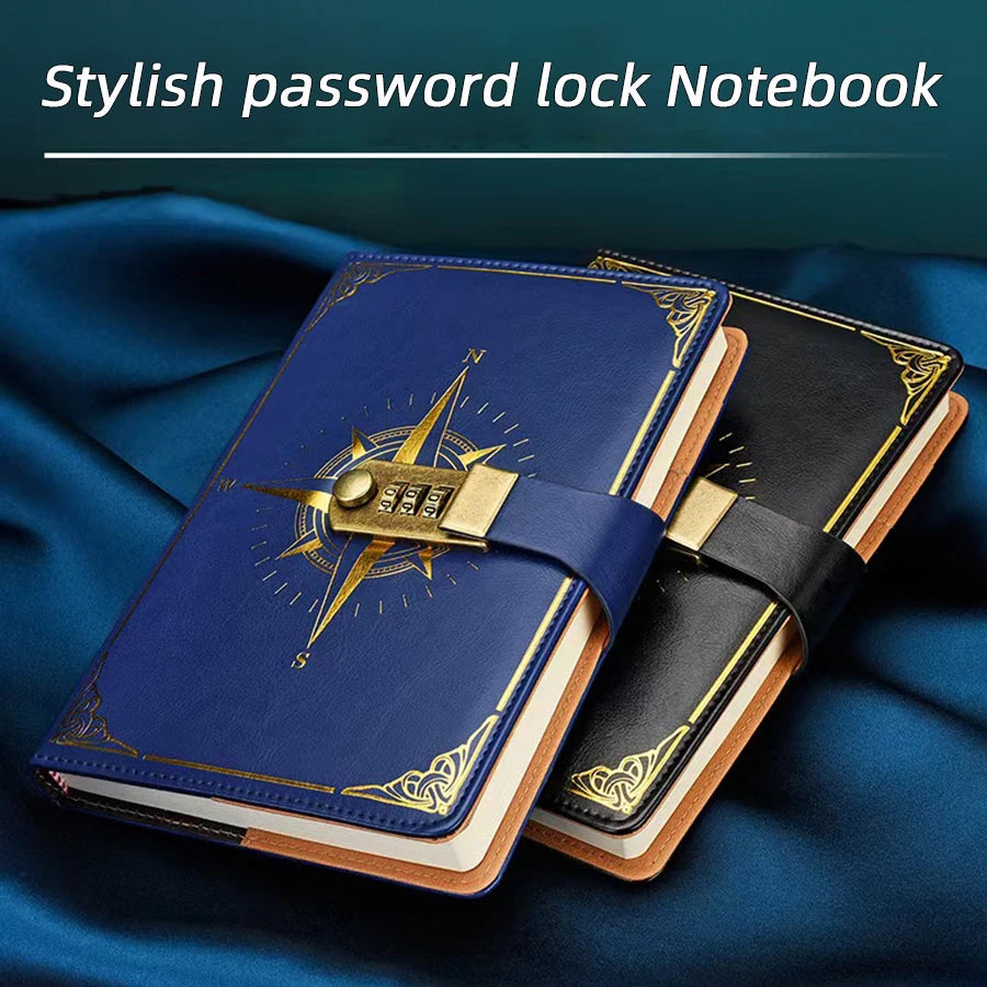 Retro Password Book A5 Lockable Notebook Diary Journal Travel Student