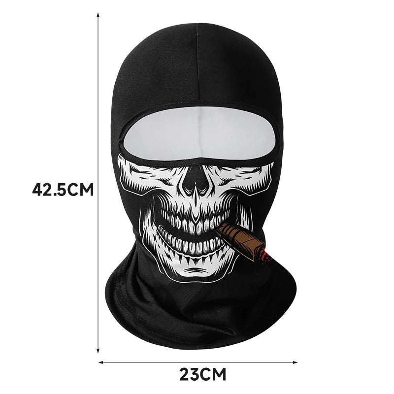 Motorcycle Balaclava Windproof Skull Full Face Mask Neck Liner Ski