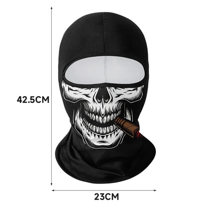 Motorcycle Balaclava Windproof Skull Full Face Mask Neck Liner Ski