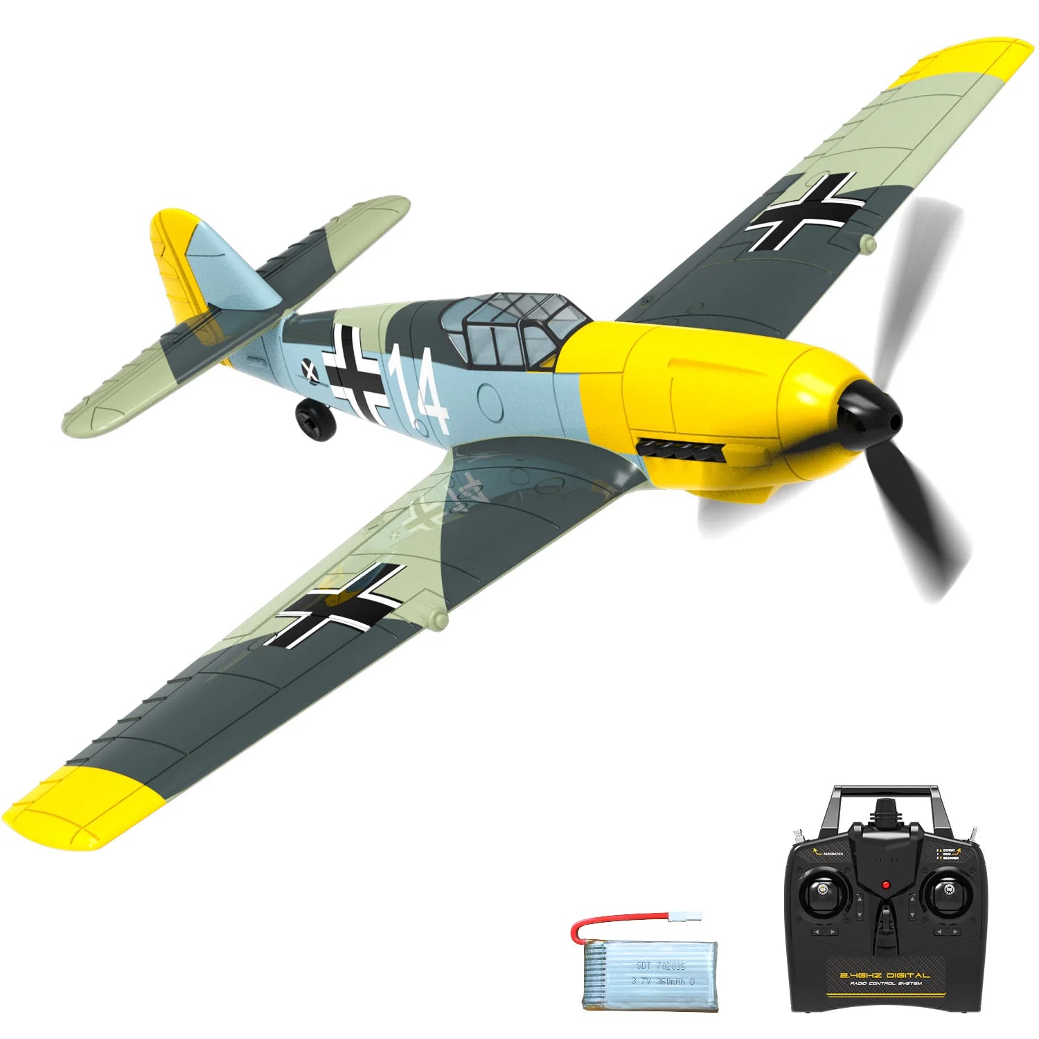 BF109 RC Plane 2.4G 4CH 400mm Wingspan One-key Aerobatic Remote Control Aircraft  RTF 761-11 EPP Foam RC Fighter-EXPROTAS