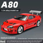 1:24 Fast & Furious Supra Alloy Diecast Sports Car Model, Pull Back Toy with Light & Sound Collectible Gift for Car Fans