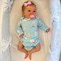 46CM Newborn Open Blue Reborn Baby Doll Felicia Soft Eyes Hand-Rooted Hair
