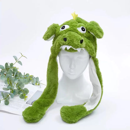 Tiger Ear Moving Hat Cartoon Long Ears Cold Weather Animal Earmuff