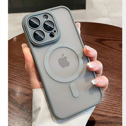 Matte Frosted MagSafe Case for iPhone 11-15 Pro Max Plus Lens Protection