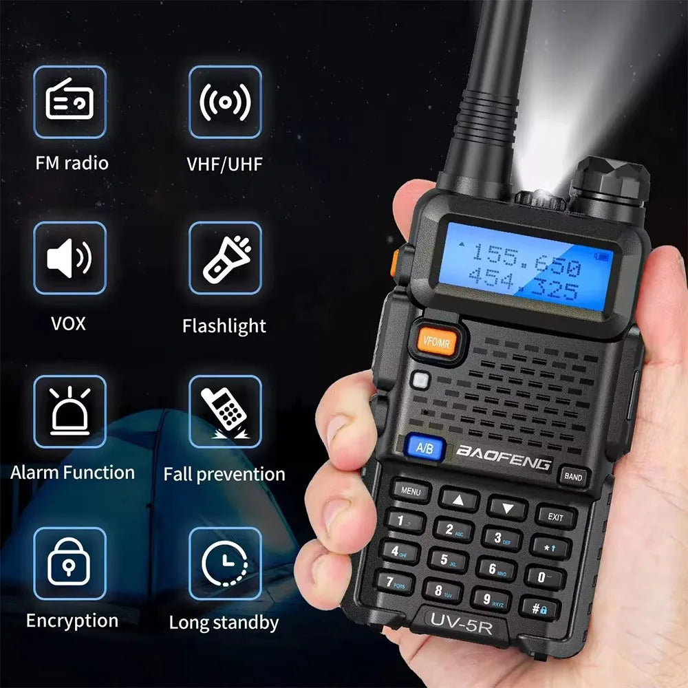 4PCS Baofeng UV-5R Two Way Radio Walkie Talkie Long Range 10KM 5W