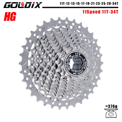 GOLDIX 8–12 Speed Cassette 11-25T 11-28T 11-32T 11-34T 11-36T Compatible Shimano SRAM - EXPROTAS