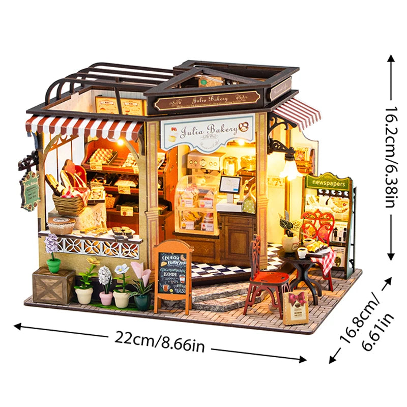 Wooden DIY Mini Dollhouse 3D Puzzle Room Kit with Furniture Birthday Gift - EXPROTAS