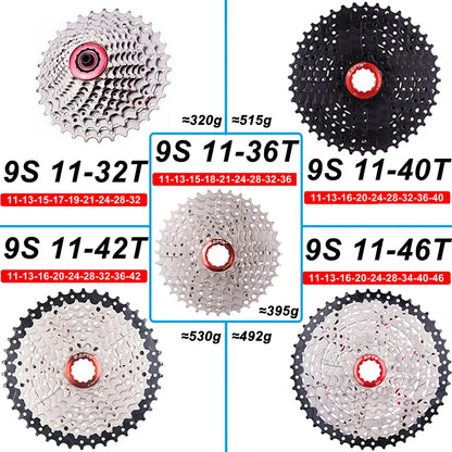 Mountain Bike Chain 9 Speed Bicycle Groupset Shifter Derailleur HG Hub