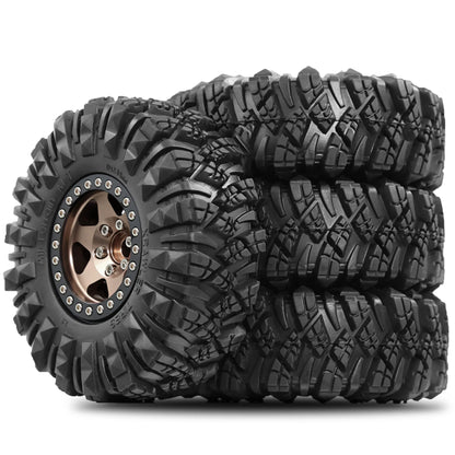 4Pcs RC Crawler Wheel Beadlock Metal Rim Tyres 1.9" for Axial TRX-4