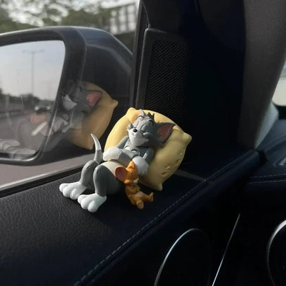 Cartoon Tom Cat Jerry Mouse Figurine Cute Desk Car Home Ornament Decoration Toy