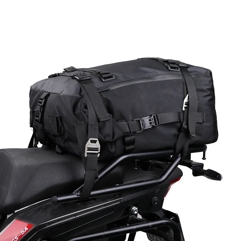 Rhinowalk Motorcycle Rear Seat Bag 10/20/30L Waterproof Saddle Luggage Bag