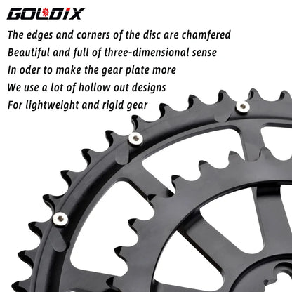 GOLDIX 3-Bolt Double Chainring Hollow Alloy for SRAM 22 Speed Road Crankset