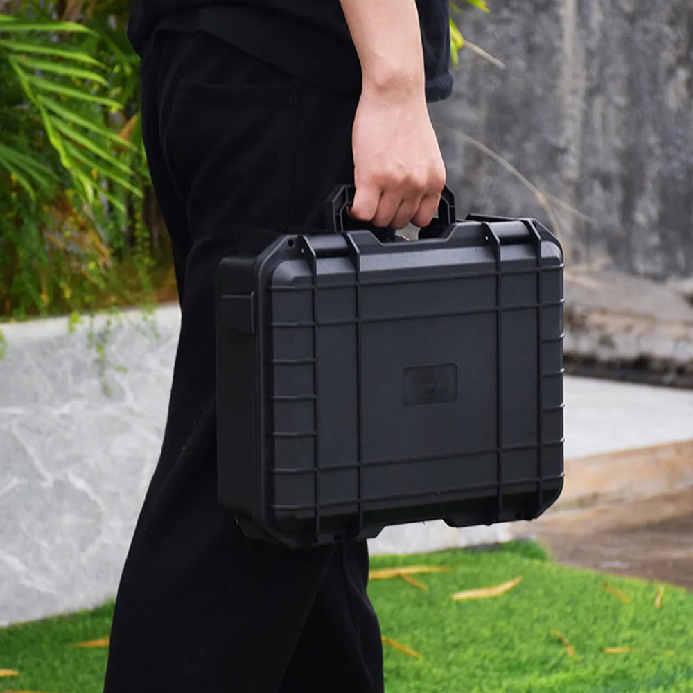 1pc Waterproof Hard Carry Tool Case w/ Pre-Cut Sponge, Impact-Resistant Storage Box