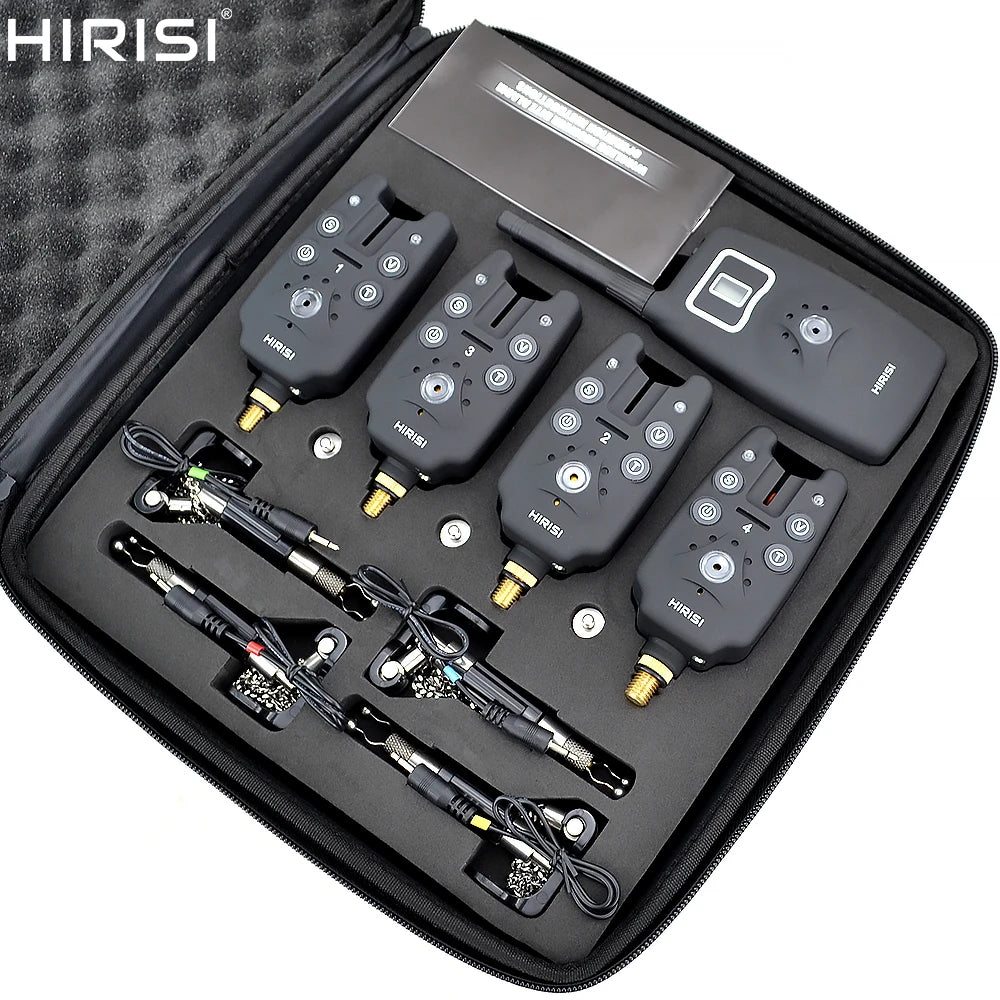 Wireless fishing bite alarm 1+4 set with 4pcs illuminated swinger in  EVA case for carp fishing B1203S-EXPROTAS