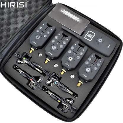 Wireless fishing bite alarm 1+4 set with 4pcs illuminated swinger in  EVA case for carp fishing B1203S-EXPROTAS