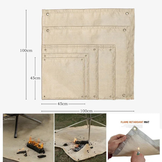 Outdoor Camping Fireproof Cloth BBQ Insulation Mat Flame Retardant Fiberglass Pad
