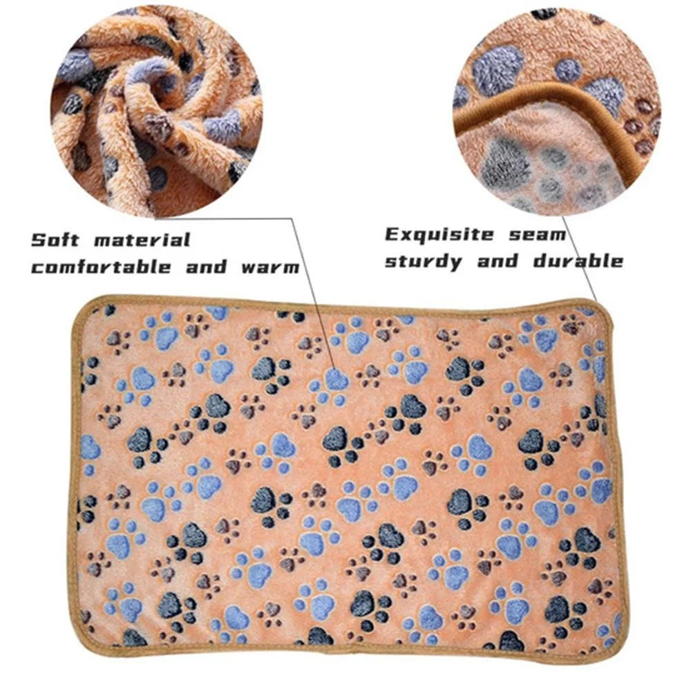 Soft Fluffy Pet Mat Blanket for Cat Dog - Cute Cartoon Pattern Warm Comfort