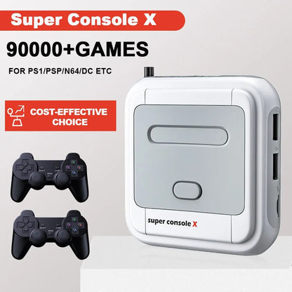 KINHANK Game Box Super Console X Retro Video Game Console Support 90000 Games 50 Emulators for PS1/PSP/MAME/DC with Controllers-EXPROTAS