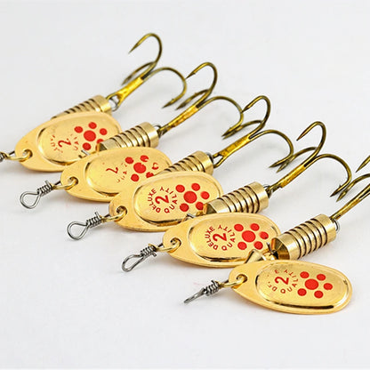 New 10PCS Spinner Spoon Metal Bait Fishing Lures with Box Sequins Crankbait Spoon Baits Bass Trout Perch Pike Rotating 6.3cm 7g