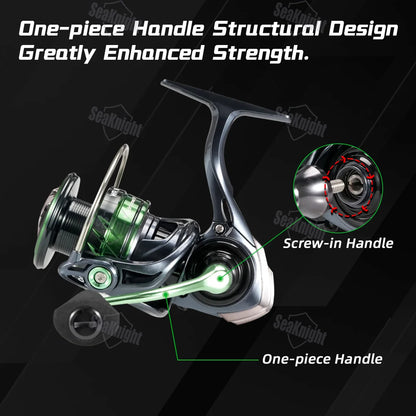 SeaKnight WRIV Spinning Reel 5.2:1 Ultra Smooth 10BB Lightweight One-Piece Handle