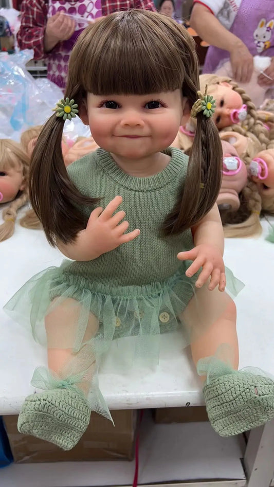 NPK 55CM Full Body Soft Silicone Reborn Toddler Doll Raya Lifelike Soft Touch High Quality Doll Gifts for Children-EXPROTAS