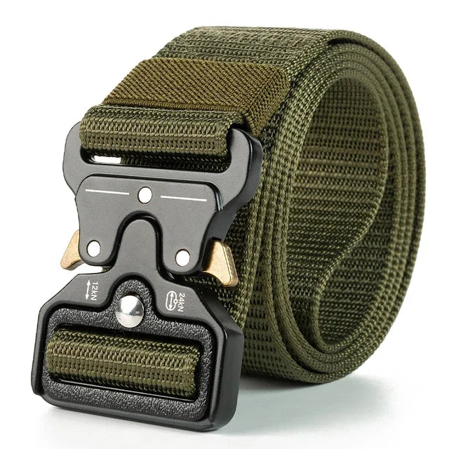 Men's Buckle Tactical Belt Red Ears Plastic Multifunctional Military Canvas