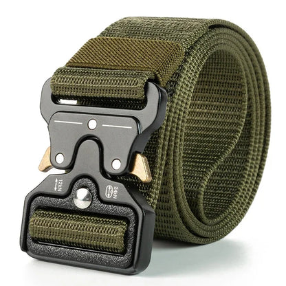 Men's Buckle Tactical Belt Red Ears Plastic Multifunctional Military Canvas