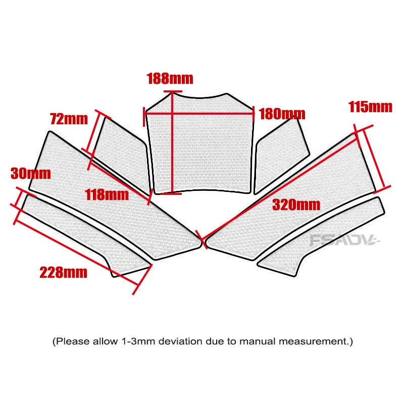 Rubber Fuel Tank Pads Protection Stickers for CFMOTO 450MT - EXPROTAS