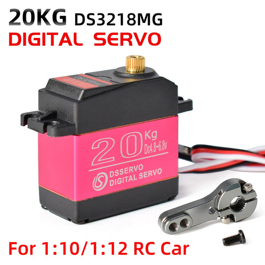 DS3218 Waterproof 20kg Metal Gear Digital Servo 0.14s for 1/8-1/12 RC Cars Crawlers