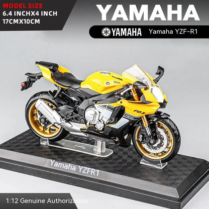 1:12 Scale Motorcycle Model Die Cast Metal with Plastic Parts Motorcycle 2020 YAMAHA YZF-R6-EXPROTAS