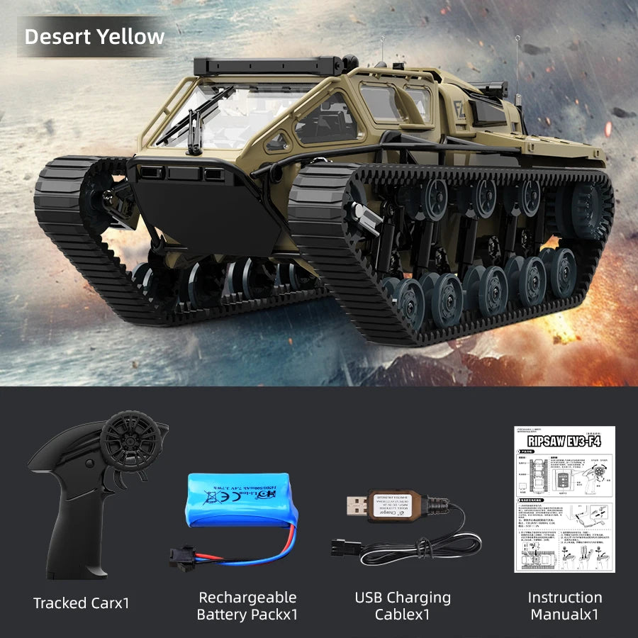 JJRC C8812 LED Light Full Scale Tracked Tank Simulation Model Toy RC Car Model Drift Remote Control Off-Road Vehicle Boy Gift-EXPROTAS
