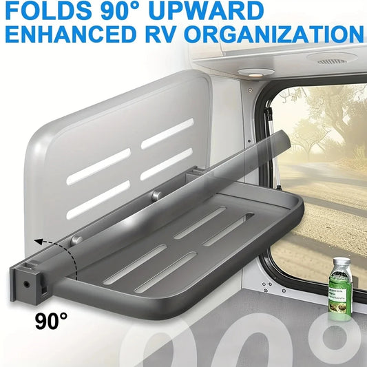 Aluminum Foldable Shelves RV Wall Storage Space Saving Camper Rack