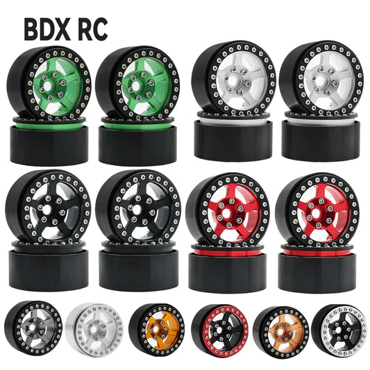 Universal 1/10 RC Crawler 1.9" Beadlock Wheels Aluminum 5-Spoke