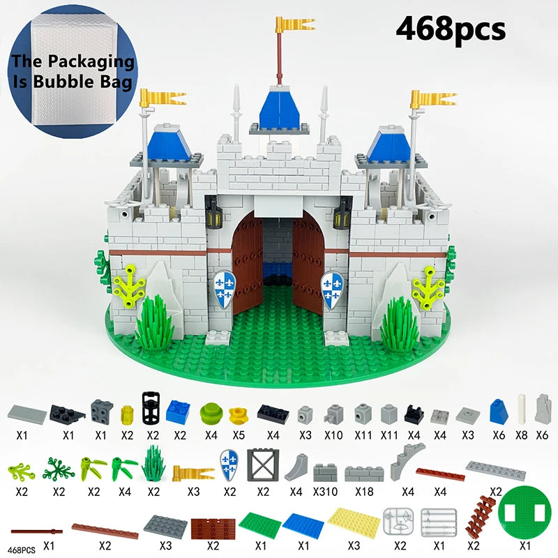 Medieval Knight Castle Building Blocks MOC Construction Scene Brick Toy Set