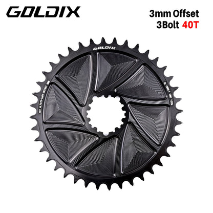 Narrow Wide Chainring 3-Bolt 3mm Offset for Goldix MTB Road Crankset