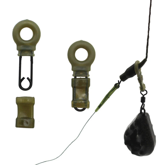 10 Sets Carp Fishing Rig Rings Clips Quick Change Swivel Links Tackle Kit