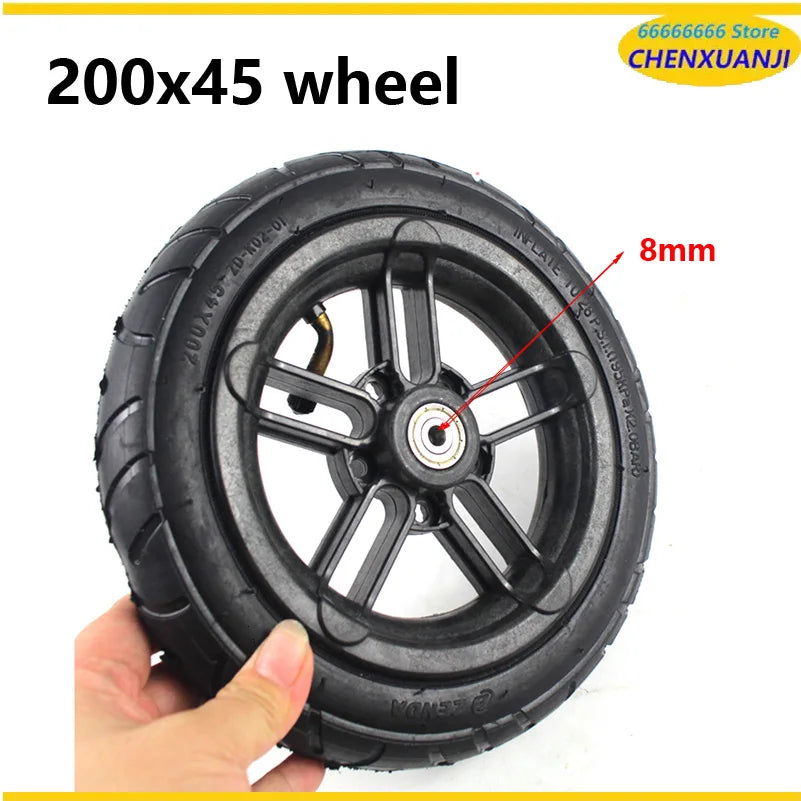 6mm 8mm 10mm inner hole Good quality wheel 200x45 wheel 8 inch Castor Wheel with Tyre & Tube motorcycle parts electric scooter-EXPROTAS