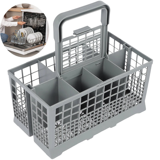 Foldable Cutlery Holder Dishwasher Basket Universal Utensil Storage Grey