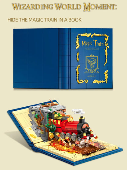 889pcs Magic Train Book Building Blocks MOC Creative DIY Bricks Model Toy Gift