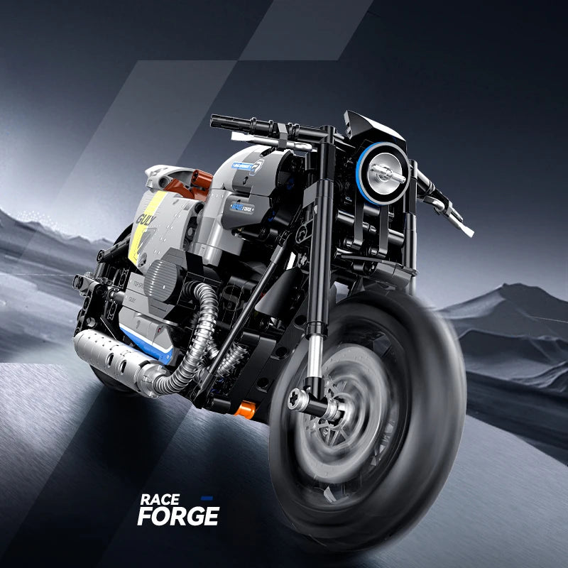 1:8 Racing Motorcycle Building Blocks Retro Motorbike Technical STEM Bricks Toy Gift