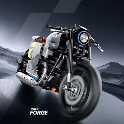 1:8 Racing Motorcycle Building Blocks Retro Motorbike Technical STEM Bricks Toy Gift