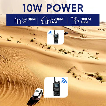 TIDRADIO 2nd Gen TD-H8 10W Professional Walkie Talkie Portable Long Range Radio Phone Wireless Programmable Search Repeaters-EXPROTAS