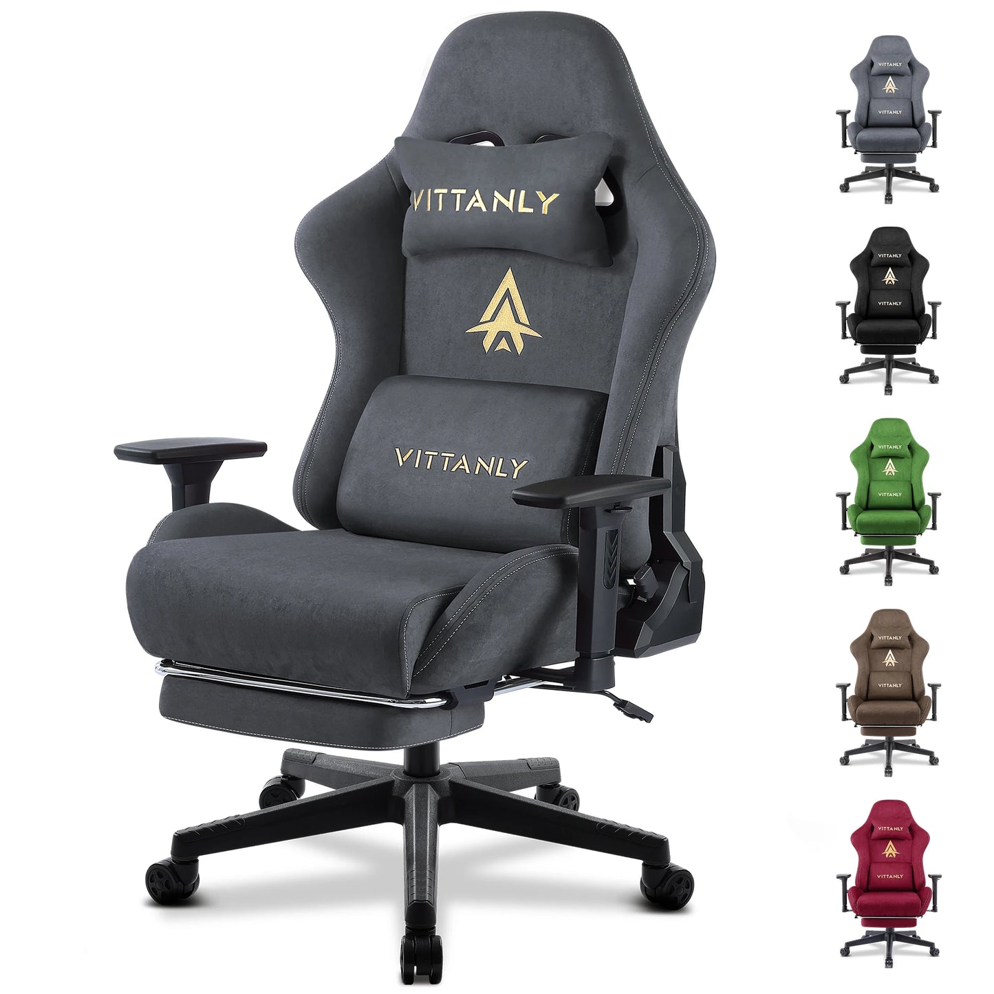 Kitinjoy Ergonomic Gaming Chair Suede High Back Recliner with Footrest - EXPROTAS